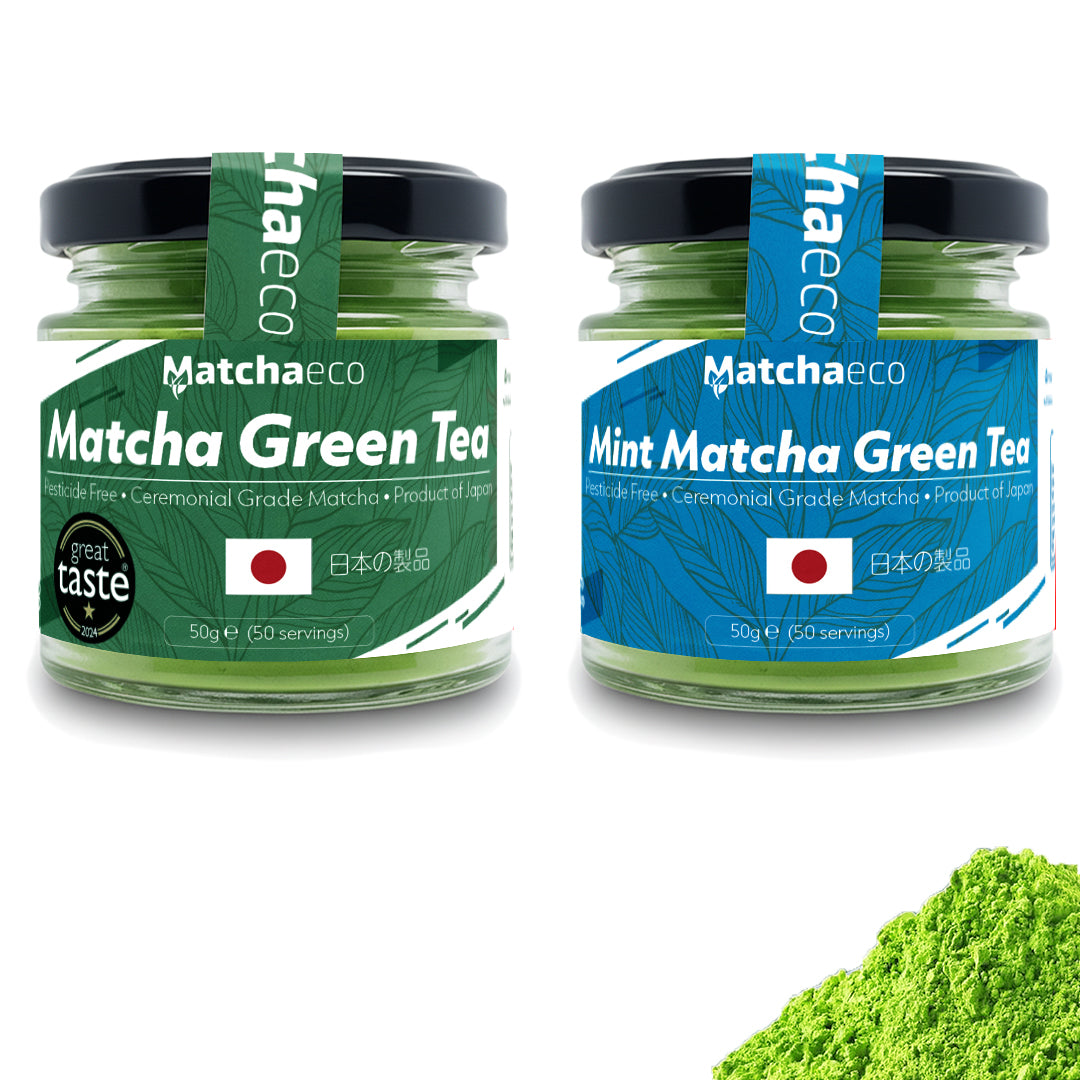 Matchaeco Duo matcha green tea powder ceremonial grade, regular Mint