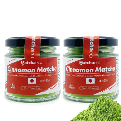 Matchaeco cinnamon matcha jar duo