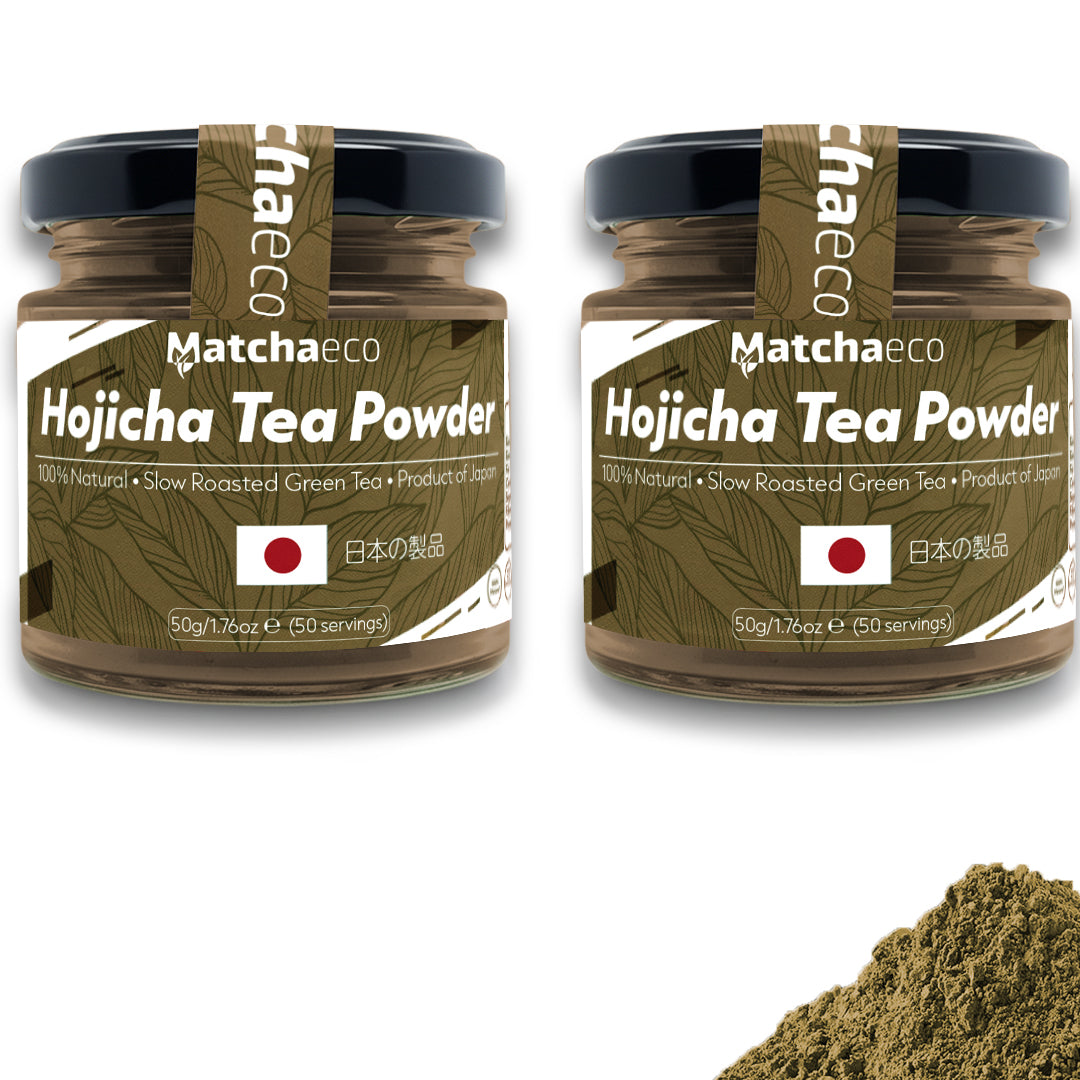 Matchaeco Japanese Hojicha Roasted Green Tea Powder – 50g Jar