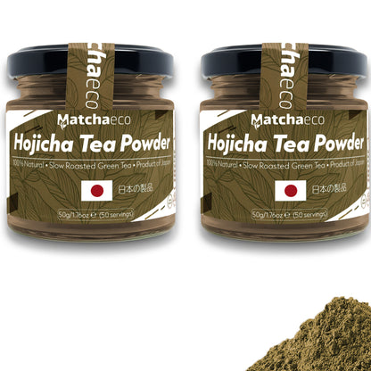 Matchaeco Japanese Hojicha Roasted Green Tea Powder – 50g Jar