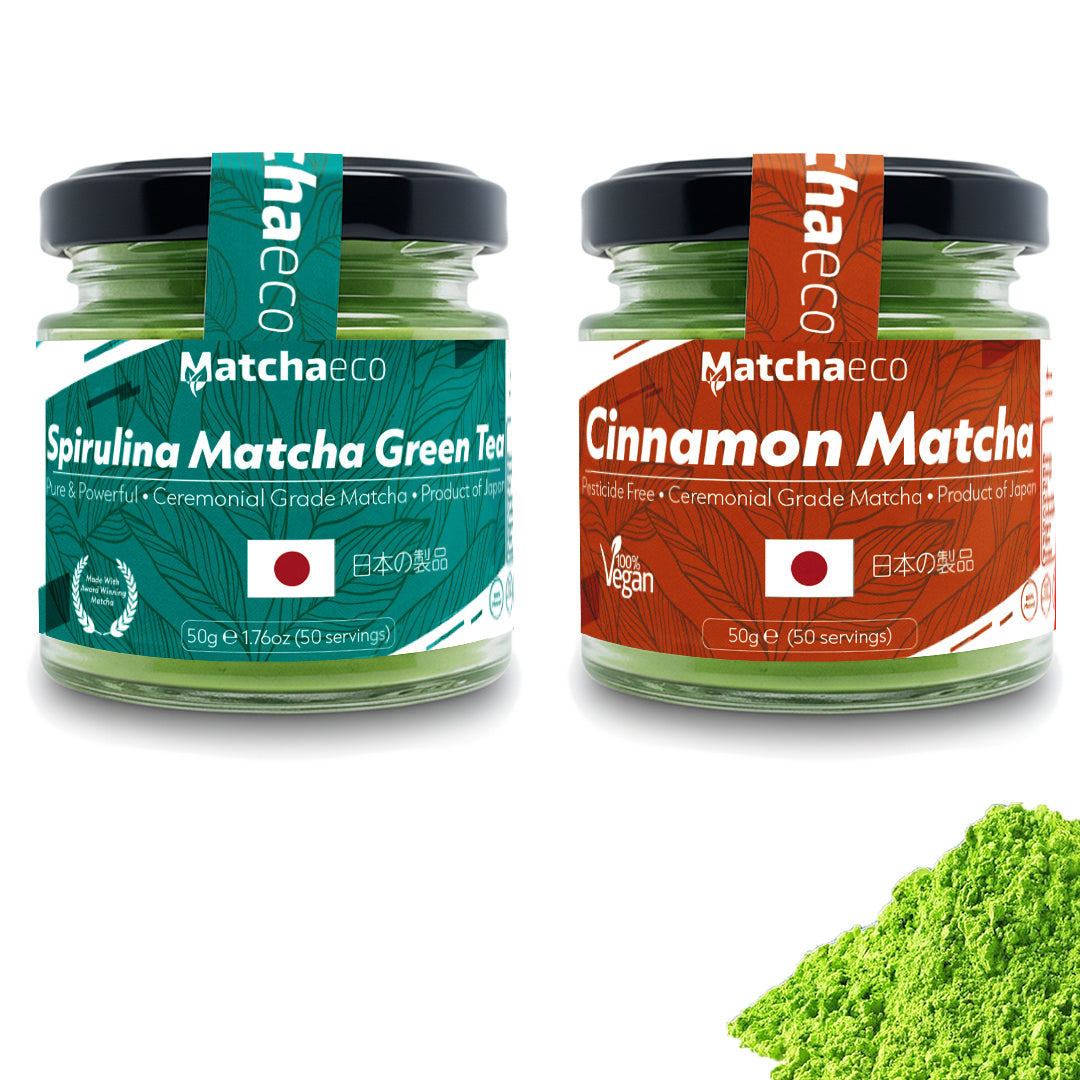 Matchaeco Matcha Green Tea Powder Twin Pack 2 x 50 gram Jar [100g]| Ceremonial Grade Matcha