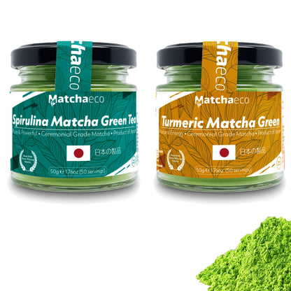 Matchaeco Matcha Green Tea Powder Twin Pack 2 x 50 gram Jar [100g]| Ceremonial Grade Matcha