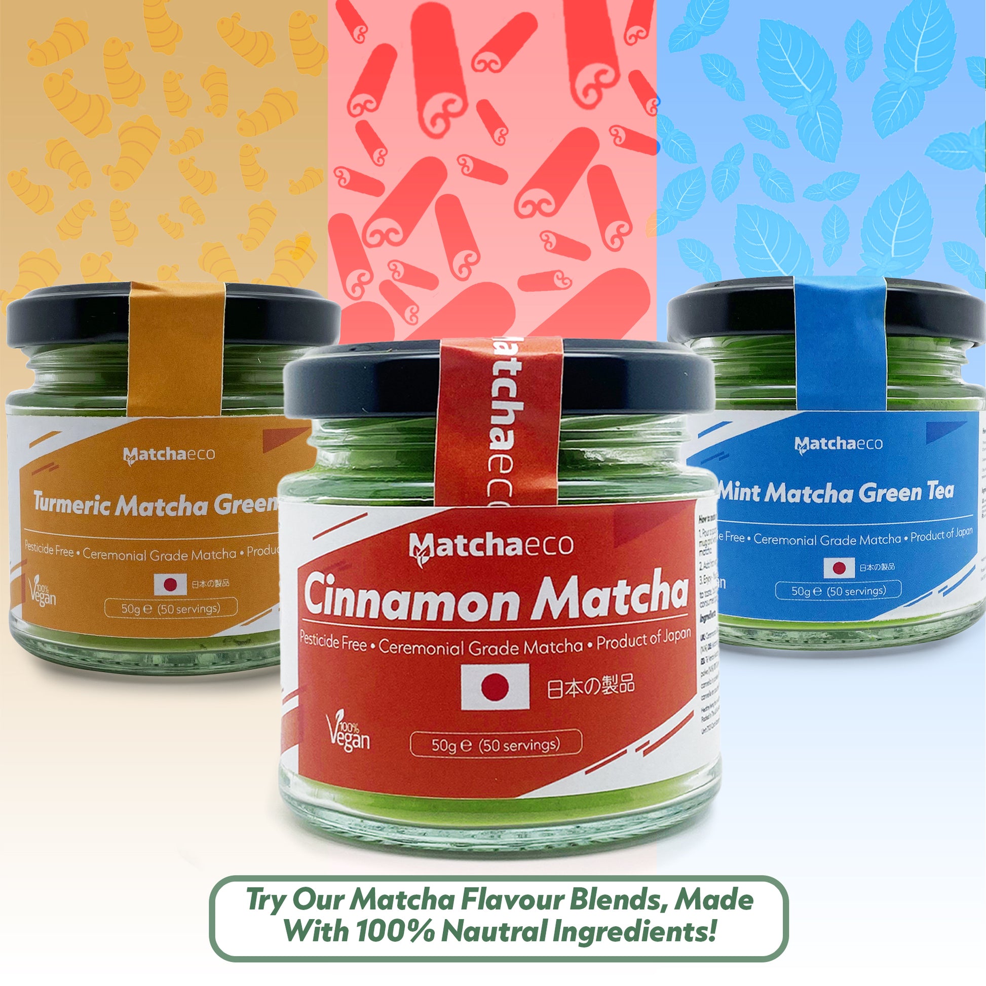 Matchaeco matcha green tea flavours