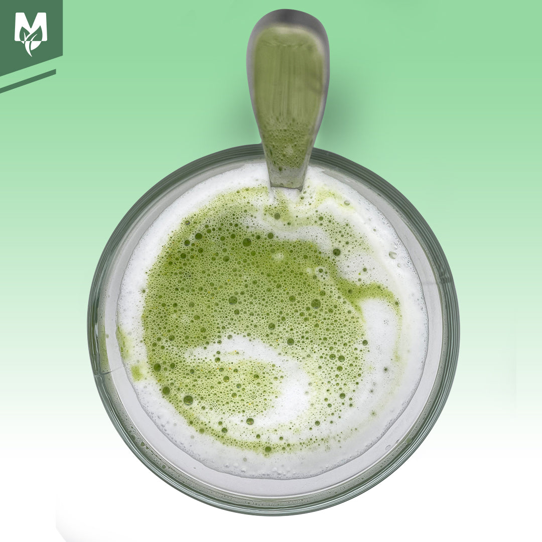 turmeric matcha green tea from above matchaeco